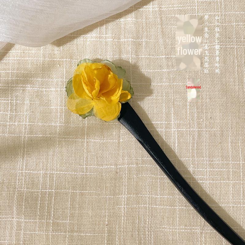

Деревянная шпилька для волос «Ретро Магнолия» 2024 года с кисточкой из ландыша: Простой аксессуар для пучка для ханьфу и чонсама