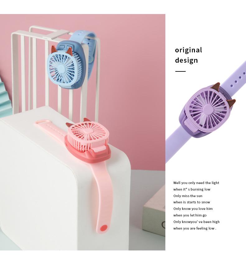 Children's Cartoon USB Portable Folding Wristband Fan – Perfect for Children’s Day Gift