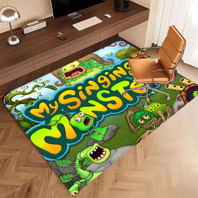 1pc My Singing Monsters Print Area Rug - Soft, Washable Non-Slip Indoor Mat, Living Room, Home Office Decorative Rug,Office Decorative