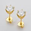 Real 1 Ct Moissanite Women Stud Earrings 100 % Color Sparkling Bridal Gathering Wedding Occasion Gold Color Earrings JewelryTrendy