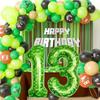 40Inch Green Mosaic Number Foil Balloon Kids Boys Game Theme Birthday Party Decoration Favors 0-9 Digital Balloon Supplies Gift