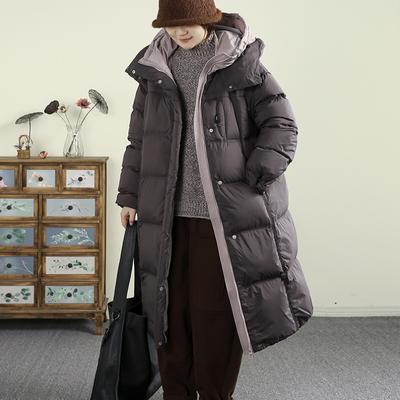 Hooded Over-the-knee Long Thickened Cotton Jacket for Women Winter New Casual Loose Cotton Jacket