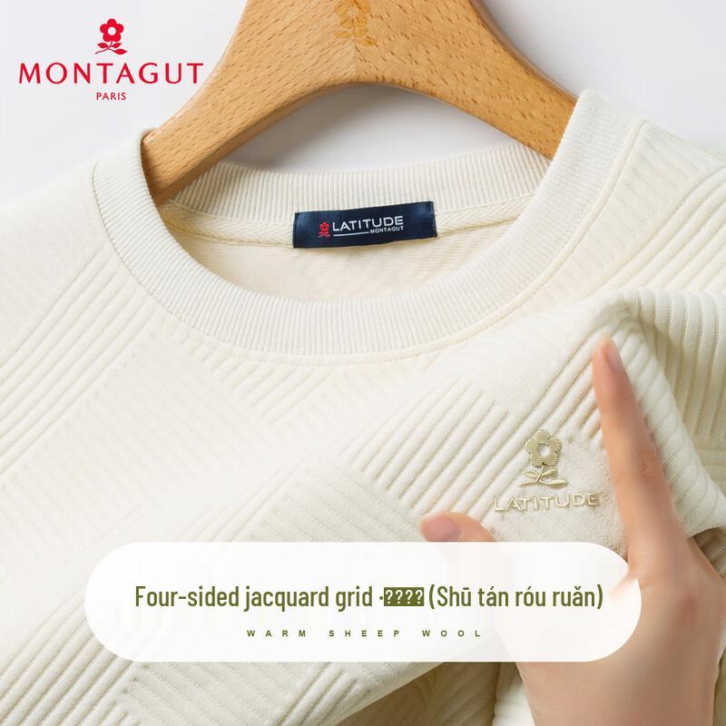 MONTAGUT Men s Jacquard Grid Breathable Sweatshirt XL