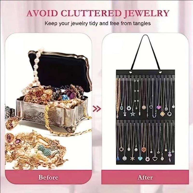 Bolsa Organizadora de Joyería Colgante Para Pendientes Collar Pulseras Exhibición Almacenamiento Bolsa Organizadora de Fieltro de un Lado