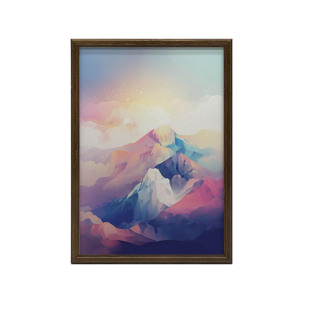 Pastelowe Górskie Marzenie Pastelowe Górskie Marzenie, 50X70 Cm, Rama Drewniana Jasny Dąb, Papier Matowy 230 Gsm