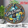 Metal Poster Wall Art Vintage Tin Sign Round Aluminum Plate 20cm for Bar Home Decoration