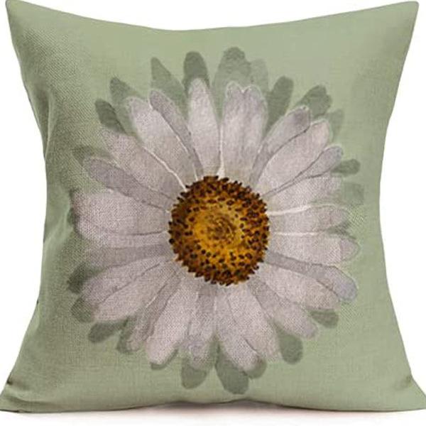 Year Daisy Flower Linen Pillow Case Home Decor Hydrangea Sofa Pillow Cushion