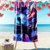 Cartoon Pokemon Print Beach Towel, Large Soft Quick Dry Towel for Beach Camping Swimming