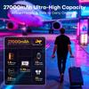 QOOVI Power Bank da 27000mAh PD 140W Ricarica Rapida Batteria Portatile Capacità Powerbank Per iPhone Macbook Laptop Samsung Xiaomi