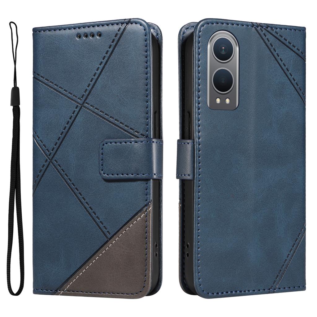 For OnePlus Nord CE4 Lite 5G/Oppo K12x 5G (China) Case Leather Wallet Shockproof Phone Cover Geometric Line