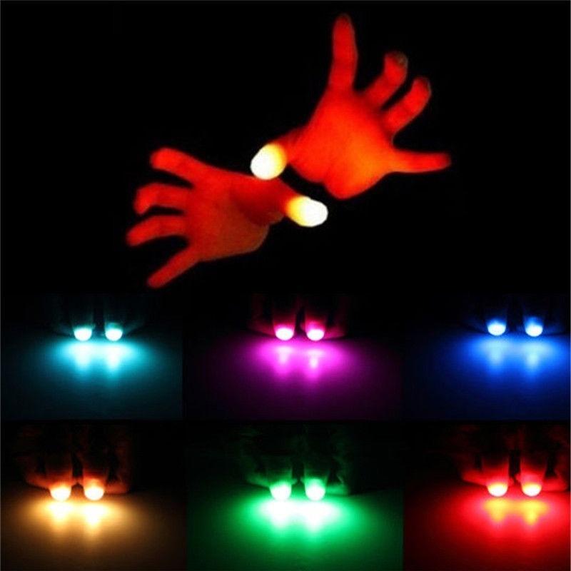4pcs Kids Amazing Fantastic Glow Toys Children Luminous Gifts Decor Novelty Funny LED Light Flashing Fingers Magic Trick Props