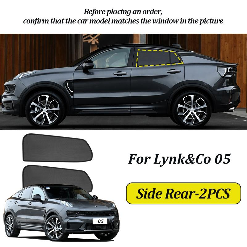 Linnunu for Lynk & Co 05 Lie Car Sunshade Magnetic Mesh Curtain Side Window Sun Shade Uv Protection Visor Summer Accessories
