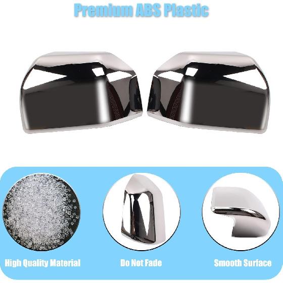 AUCERAMIC Chrome Plated Full Mirror Covers Compatible with 2015- Ford F150 Pickup 2-Door 4-Door Side View Mirror Back Cover Cap