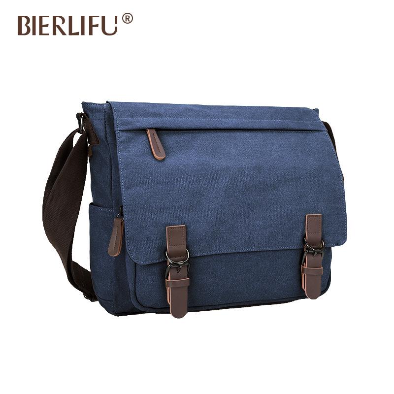 Korean Style Trendy Men's Unisex Canvas Crossbody/Shoulder Student Messenger Bag
