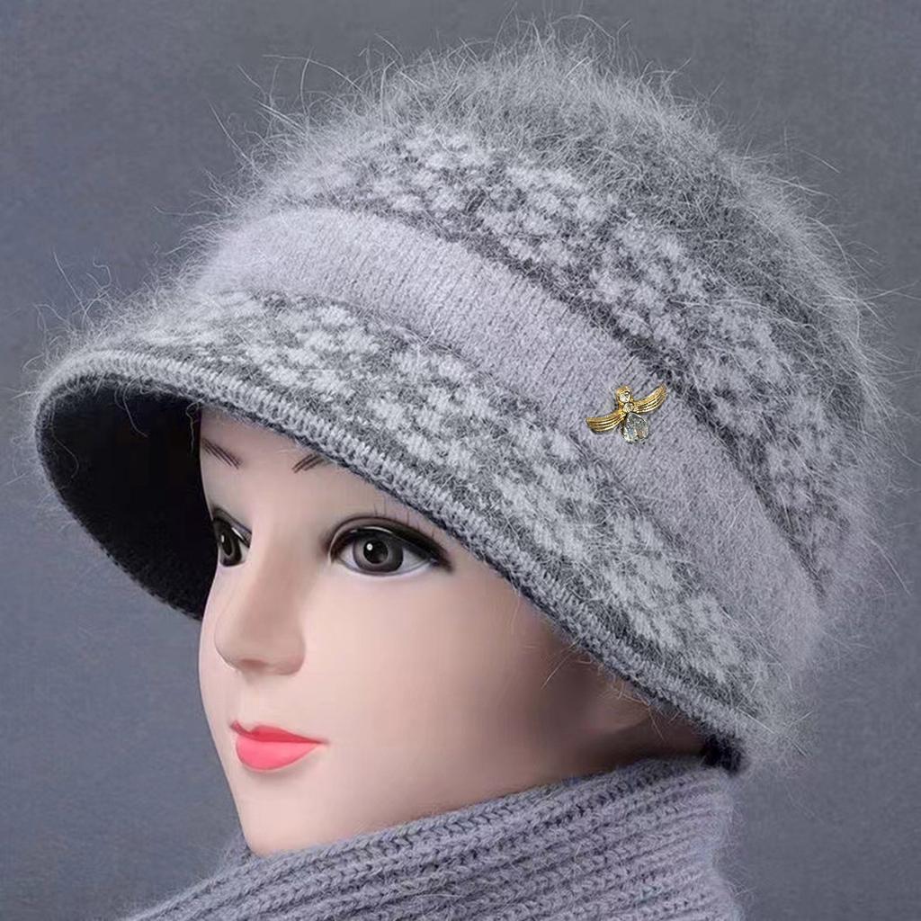 Winter Senior Hat Knitted Casual Warm Wool Hat