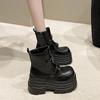 Fashion Winter Women Biker Boots Fashion Belt Buckle Ladies Elegant Platform Flats Short Booties Casual Women's Knight Booties