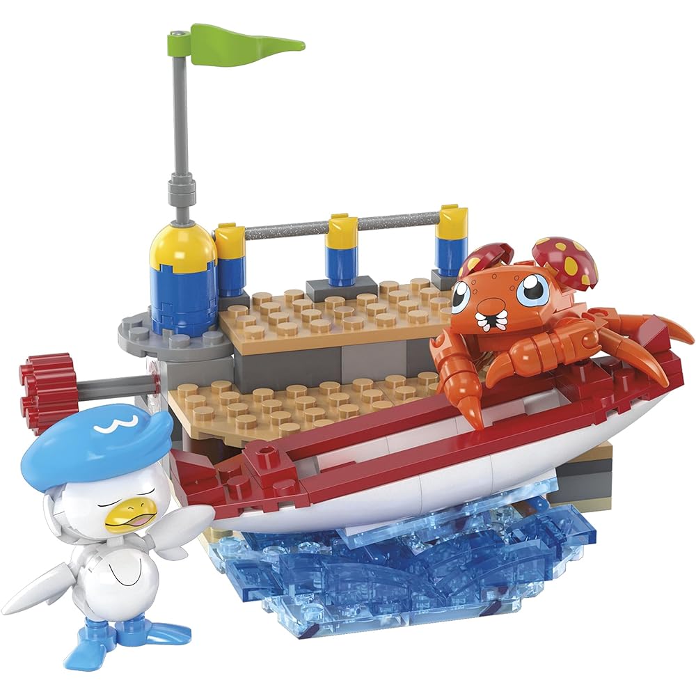 Mega Pokmon Adventure World Quaxley Boat Set 188 Pieces Building Block Set for Ages 7+
