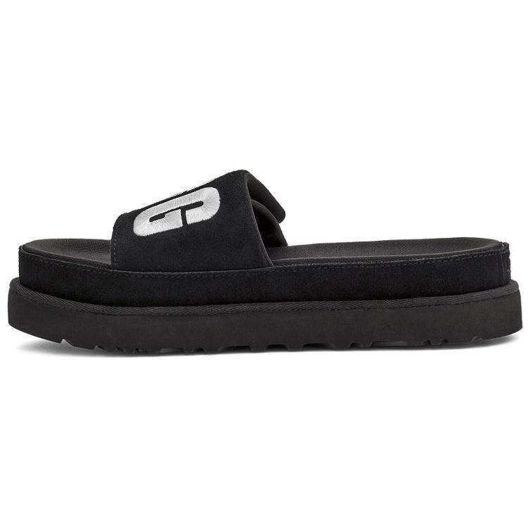 UGG Laton Slide Black Silver Slippers Black Silver Women s 1110110-BSVR 36