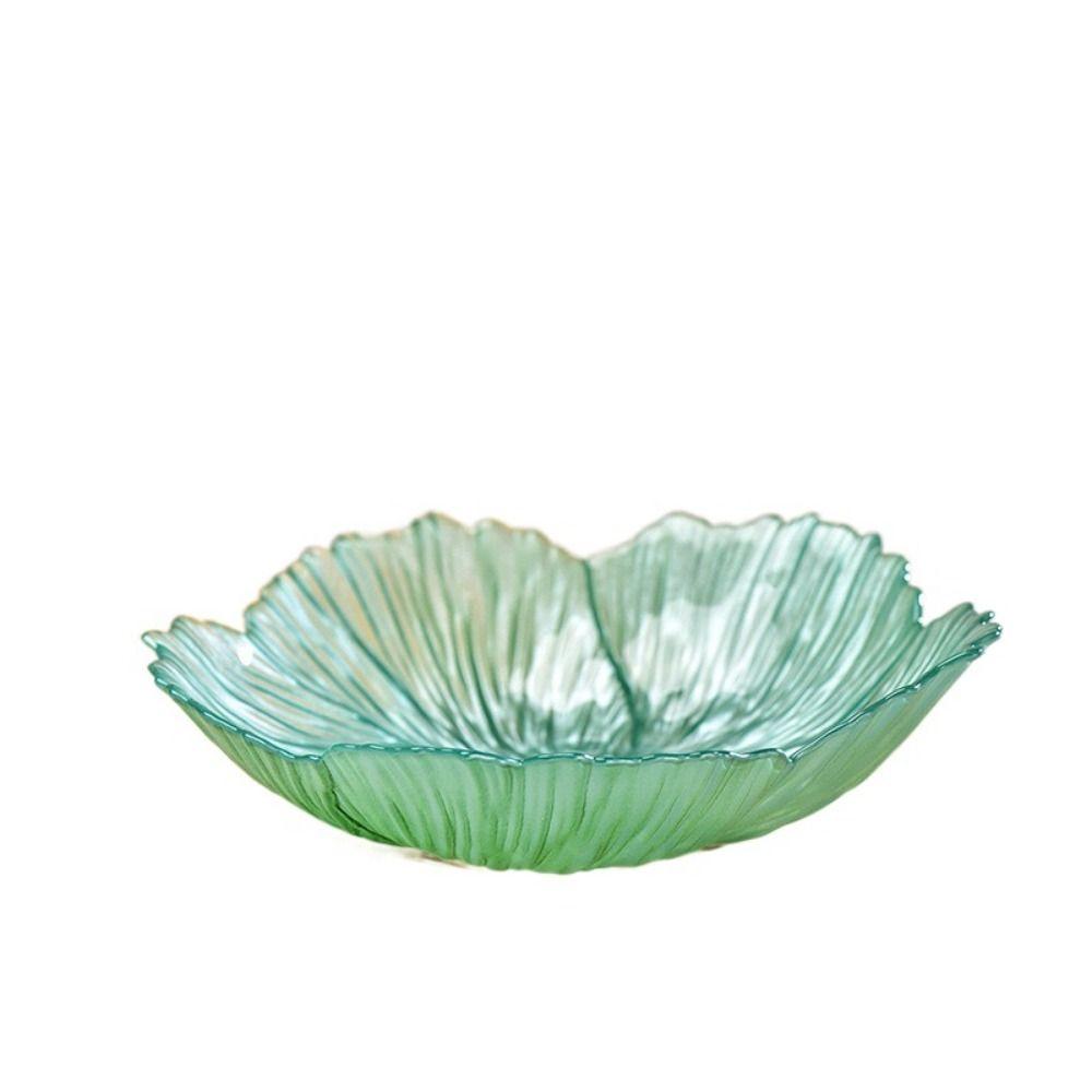 

Versatile Art Glass Bowl Flower-shaped Dessert Dish Trinket Fruit Plates Bowl Fruits Small зелёный