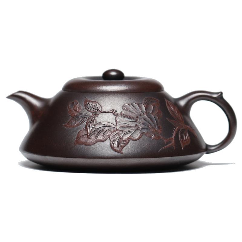 200ml Luxury Yixing Purple Clay Teapots Handmade Stone Scoop Pot Raw Ore Dragon s Blood Sand Kettle With Infuser Zisha Tea Set