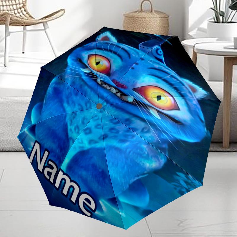 Ombrello Automatico Personalizzabile con Nome, Tema Cacciatori di Demoni KPop, Leggero e Portatile, 8 Stecche, Perfetto per Viaggi all'Aperto, Compleanni, Natale, Regali.