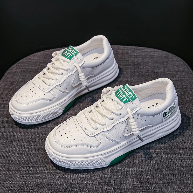 Korean Shoes Clogs Platform Round Toe All-Match Female Footwear Casual Sneaker 2024 New Creepers Summer Dress Small Rome PU Rubb