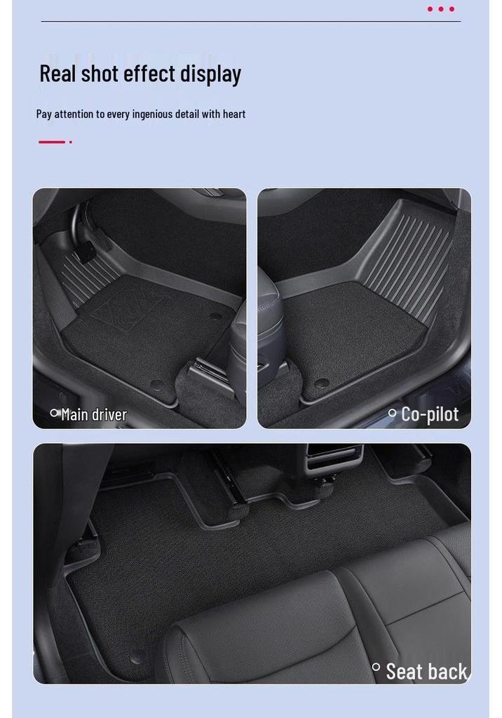 Custom TPE Full Surround Foot Pads for Tesla Model Y - Complete Interior Modification Accessories Set
