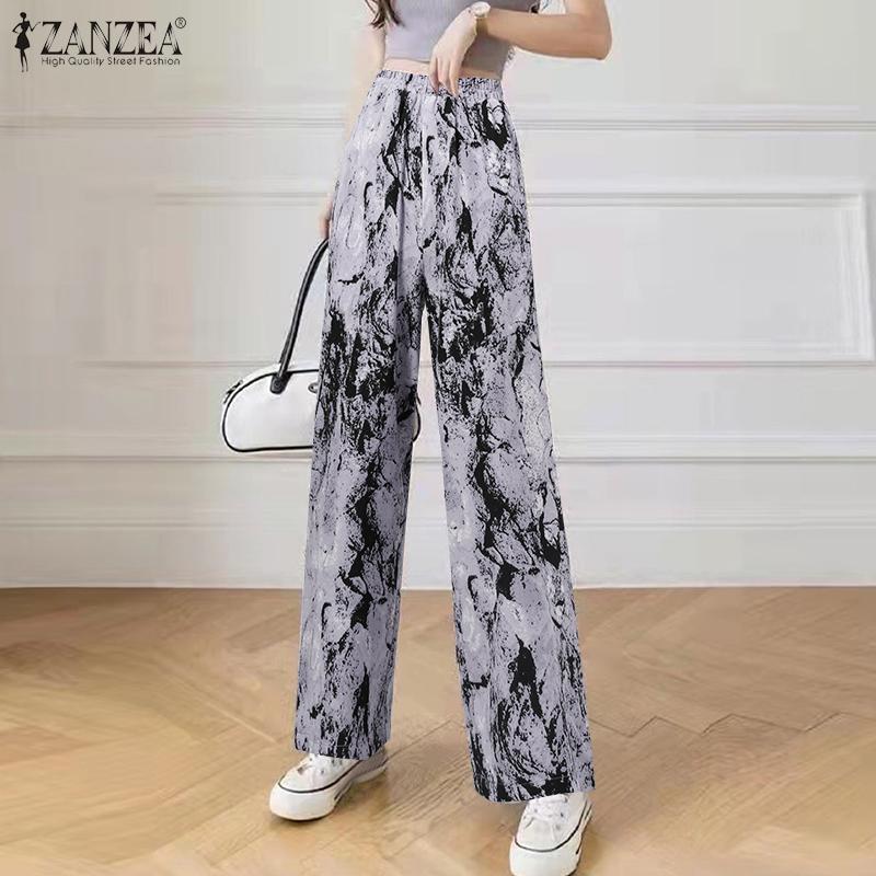 

ZANZEA Весенние женские эластичные брюки со свободной талией
