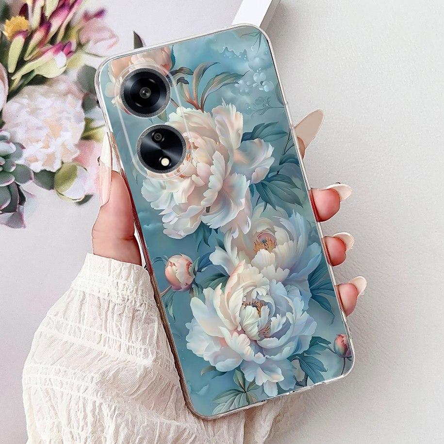 For OPPO F23 Case CPH2527 Cover Fashion Marble Flower Soft Slim Silicone Back Cover on OPPO A98 A1 5G CPH2529 OPPOF23 Phone Case