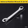 Universal 72-Tooth Ratchet Wrench Double Headed Labor Saving Adjustable Large Open End Wrench Steel High Hardness Repair Tools
