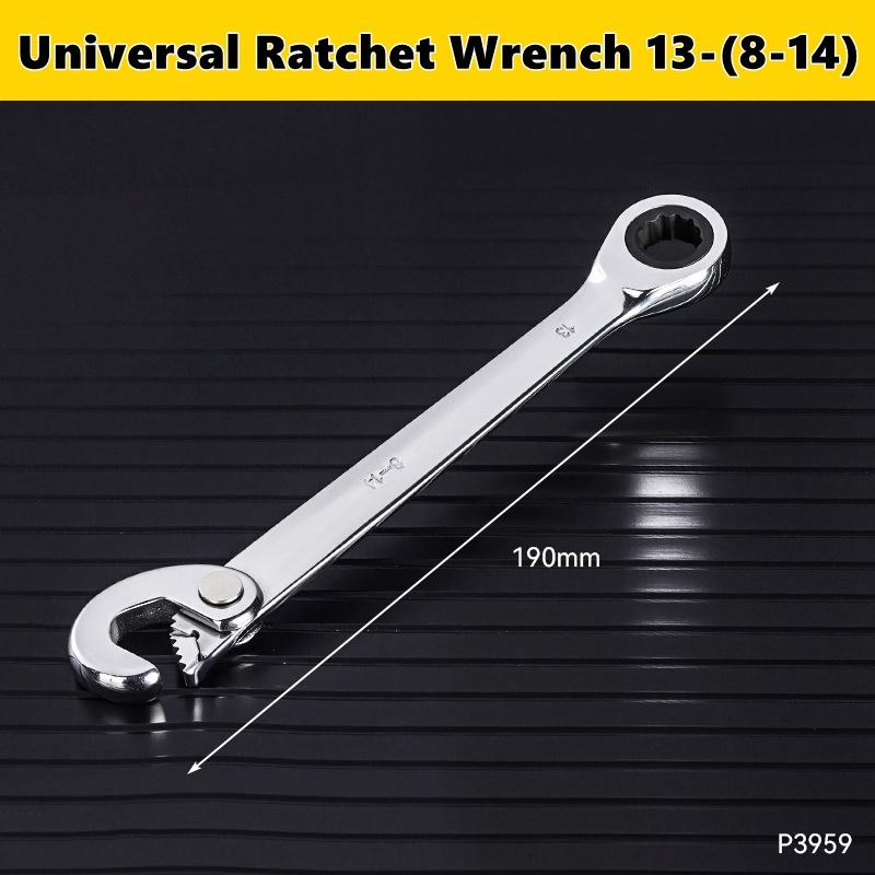 Universal 72-Tooth Ratchet Wrench Double Headed Labor Saving Adjustable Large Open End Wrench Steel High Hardness Repair Tools
