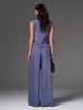 2026 Russian Women's Spring/Summer Sleeveless Solid Color Wide-Leg Pants 2-Piece Set