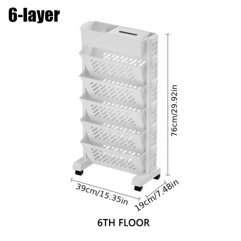 Storage Rack Book Storage Organization Rack Multifunctional Movable Storage Rack Floor To Floor Multi-layer Bookshelf Small Cart