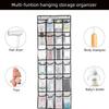 24 Grid Wall-mounted Sundries Shoe Organiser Fabric Closet Bag Storage Rack Mesh Pocket Clear Hanging Over The Door Shoe Rack