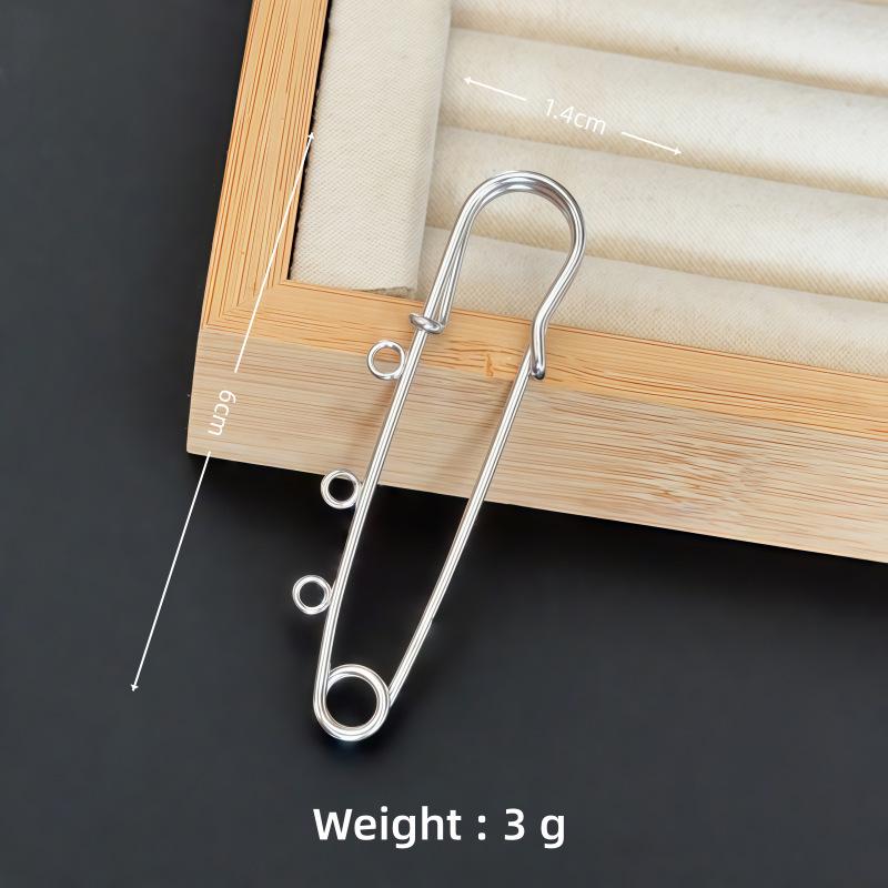 Colorfast Electroplated Safety Pin Brooch with Loop Holder for Sweaters and Pants