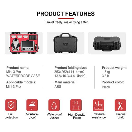 STARTRC Mini 4 Pro Hard Case, Waterproof Hard Carrying Case for Mini 4 Pro/Mini 3/Mini 3 Pro Accessories (RC/N1/N2)