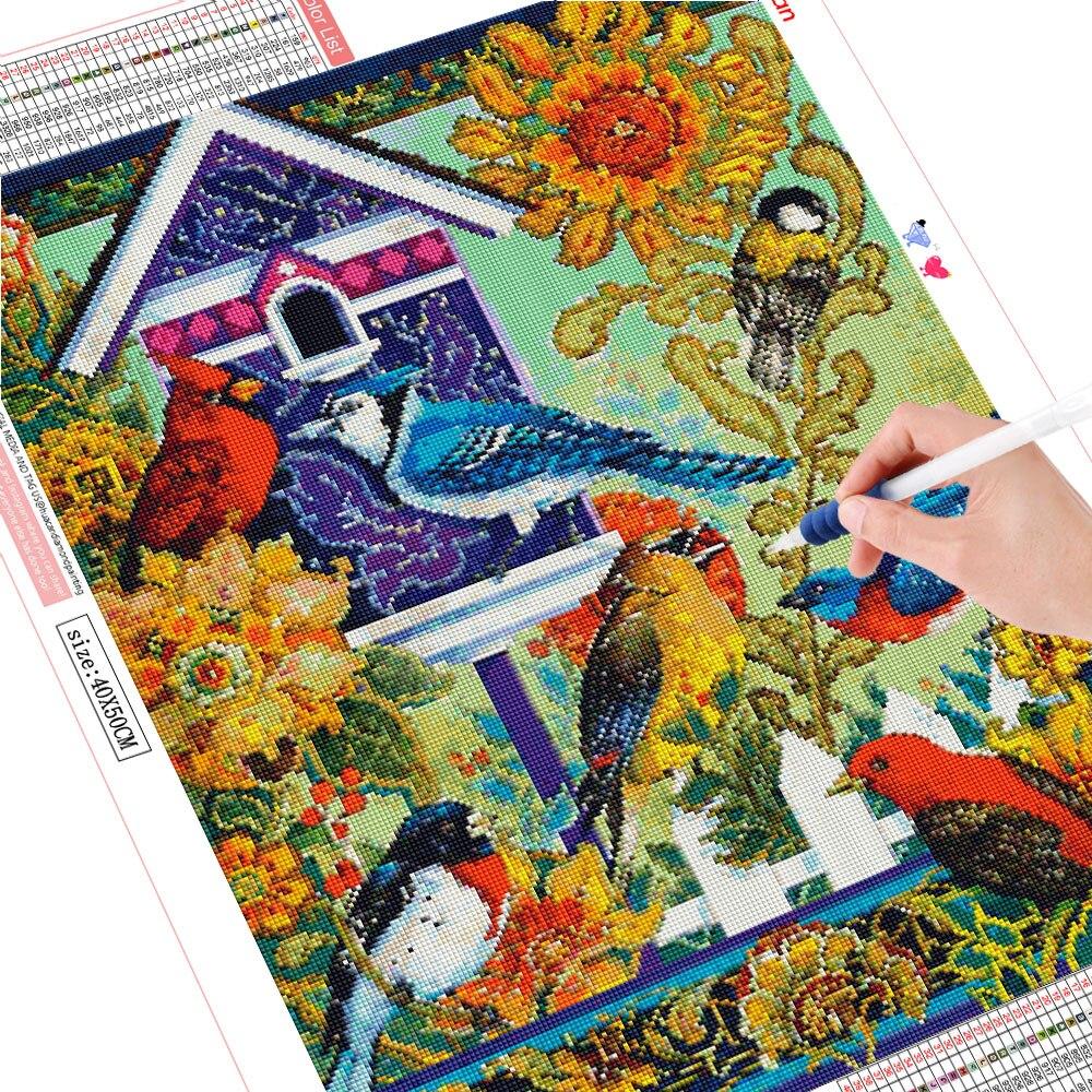 Volle quadratische Diamant-Stickerei Tier 5D DIY Diamant Malerei Vogel Weihnachtsdekorationen für Home Home Decor