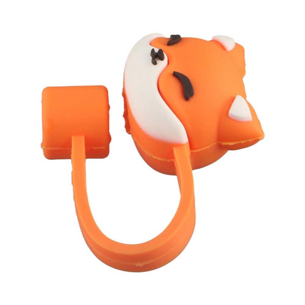 Roztomilé kreslené silikonové nápojové nádobí Ochrana proti stříkající vodě Ozdoba na brčko Prachovka Kryt na brčko Doplňky ke kelímku