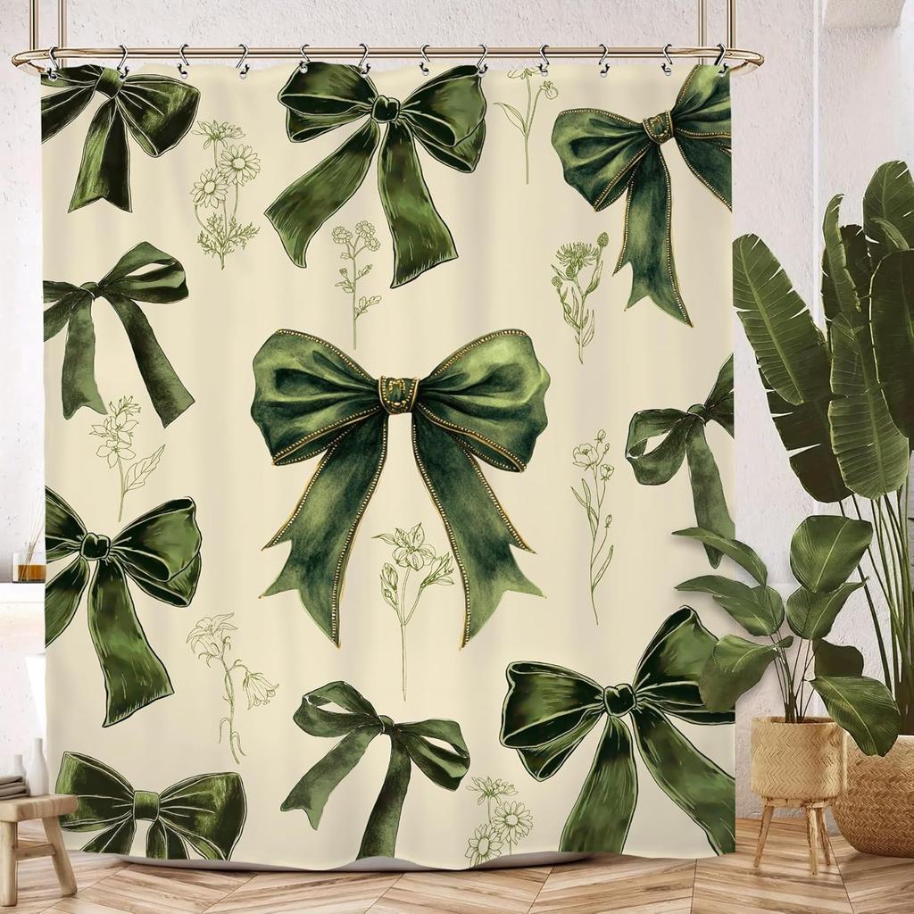 Abstract Matisse Flower Shower Curtain Retro Vintage Aesthetic Minimalist Black Modern Bathroom Set Accessories Decor with