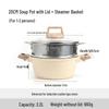 Maifan Stone 4L Non-stick Stew & Noodle Pot with Double-bottom and Glass Lid.