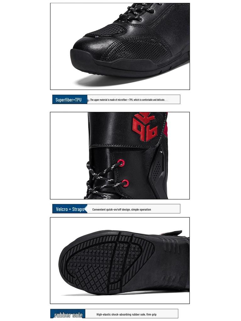 Comfortable, Wear-Resistant Motorcycle Riding Boots with Track-Level Protection