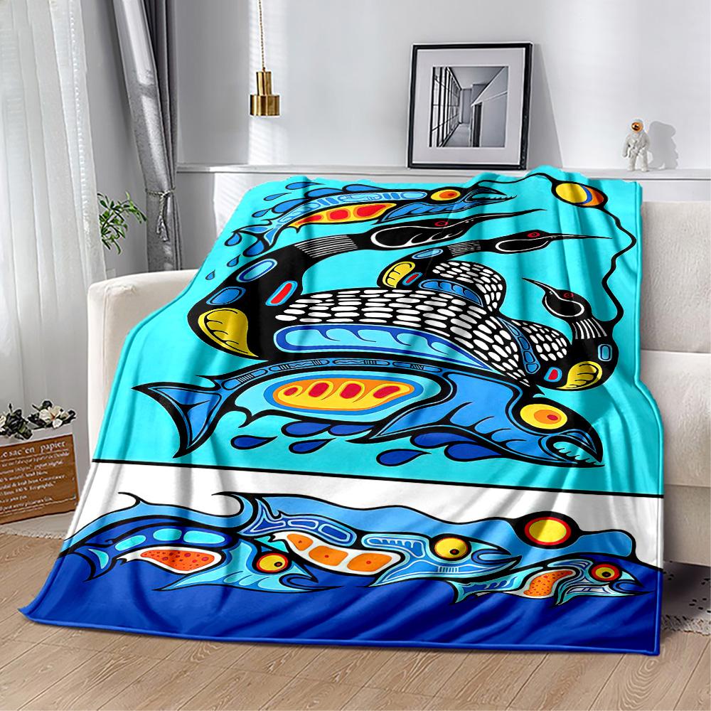Fish Blanket Soft & Cozy Suitable for Seaside Office Couch for All Seasons Playful Design Ideal Gift for Friends Family Couples Picnic