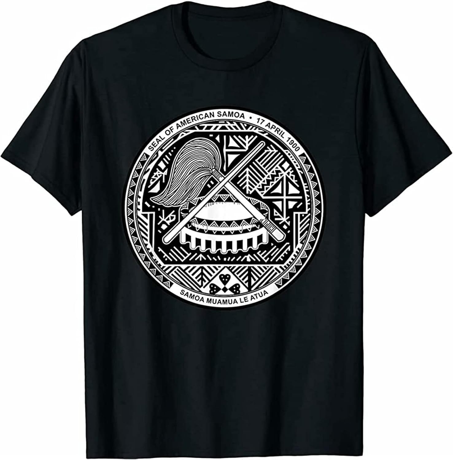 Men s American Samoa Coat of Arms Tee Souvenir T Shirt S чёрный