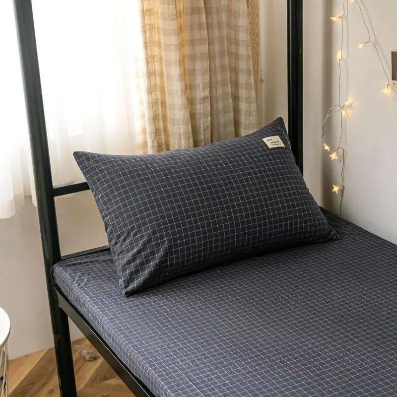 Plaid Pillow Case Home Bedroom Couples Cotton Comfortable Washable Case Cover for Adults Sleeping Textile New