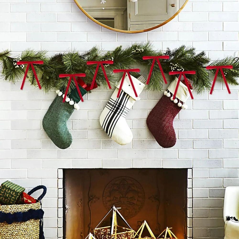 24Pcs Cable Tie Christmas Tree Bows Velvet Material Christmas Gift Bow Tie  Tree Wreaths