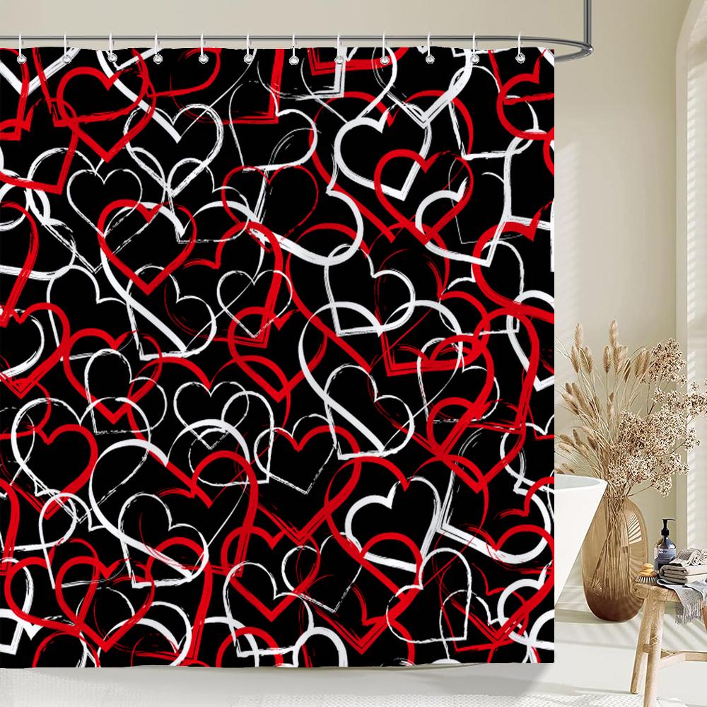 3D Vodotěsné sprchové závěsy Láska milenec Růžová Dívka Koupelnové závěsy Moderní tisk Koupelnové závěsy Dekor Polyesterová tkanina