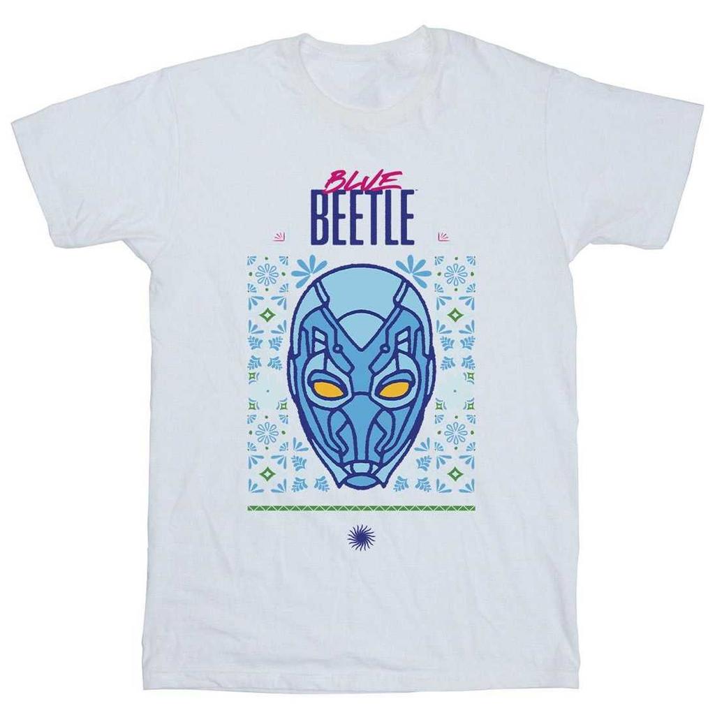 Blue Beetle Mens Helmet Cotton T-Shirt