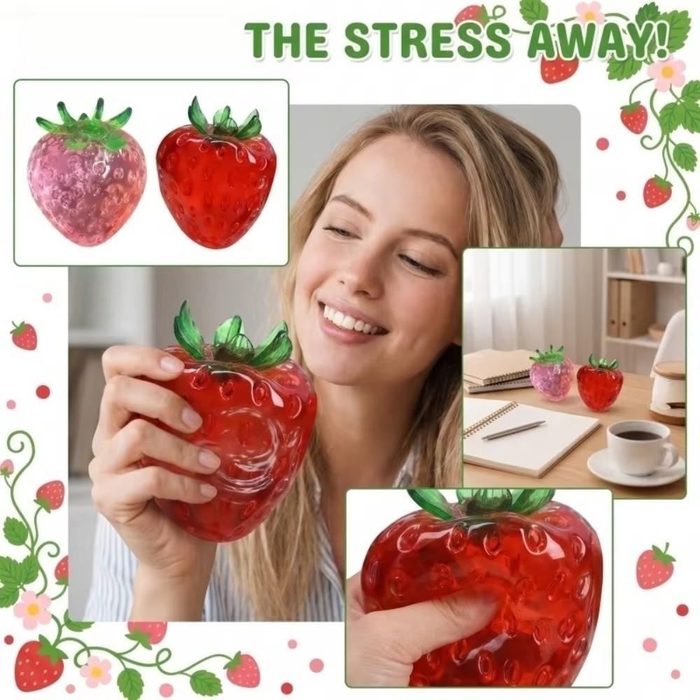 Strawberry Shape Strawberry Squeeze Toy TPR Strawberry Fidget Toy Sensory Play