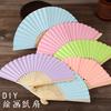 Chinesischer Weißer Leerer Papier Faltfächer Roter Faltbarer Handfächer Rosa Mini 8" Japanischer Faltbarer Fächer für Kinder DIY Hochzeitsdekoration