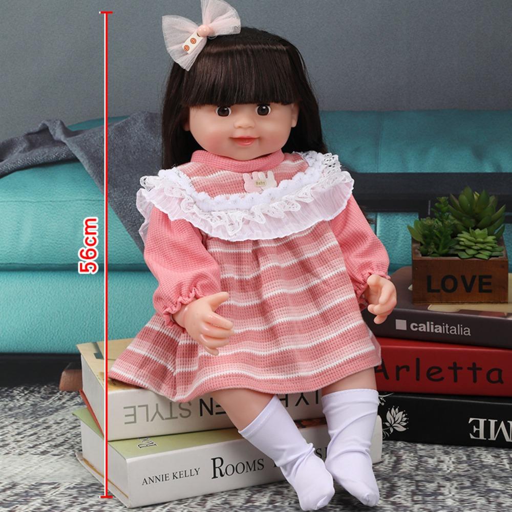 56Cm Reborn Simulation Barbie Gift Doll Baby Soft Gel Girl Toy Set Children's Doll